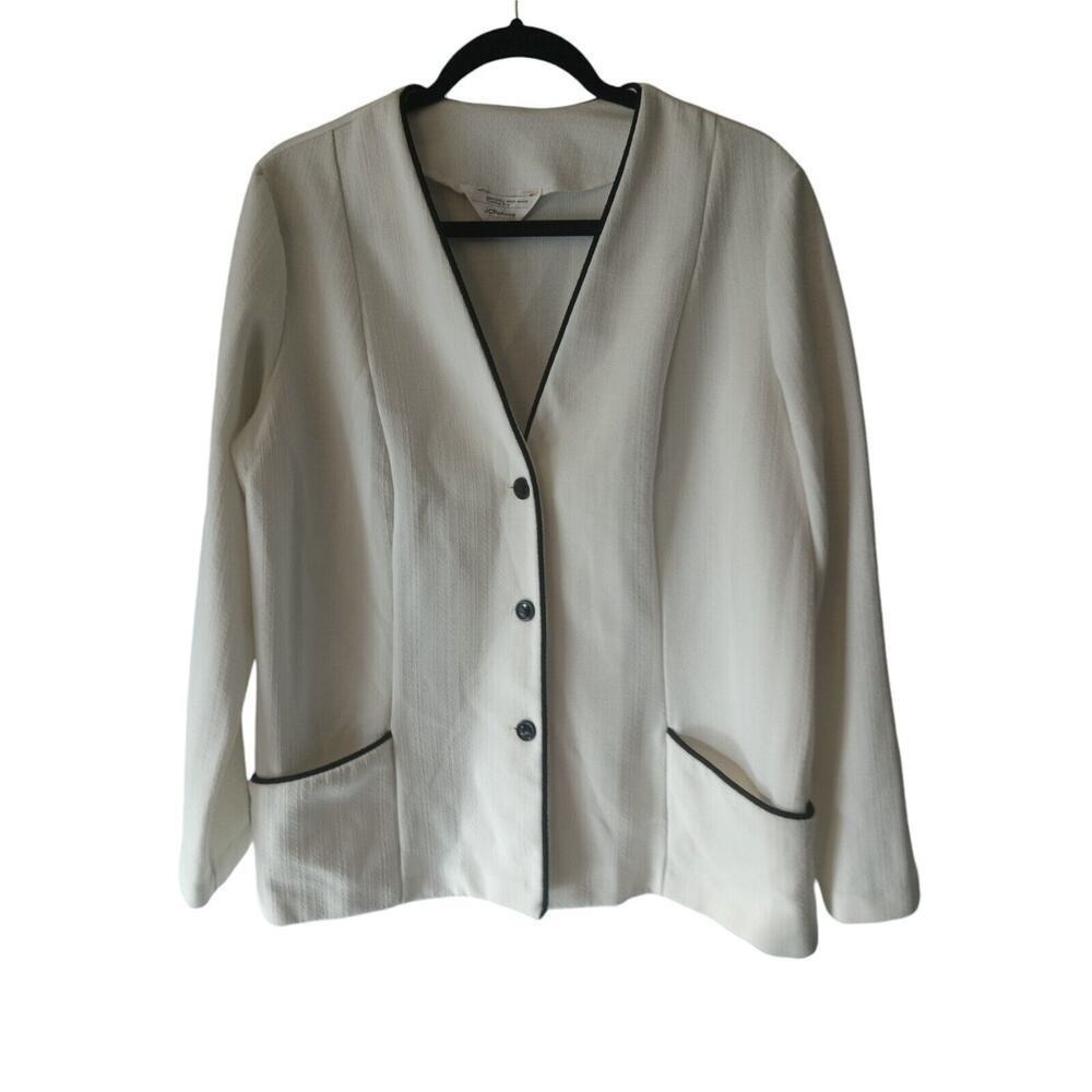 Vintage 70s JcPenney Fashions Ivory Blazer Large Retro